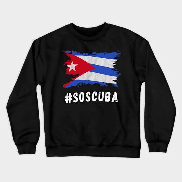 Cuba Libre Freedom Vintage SOSCuba Crewneck Sweatshirt by dyazagita